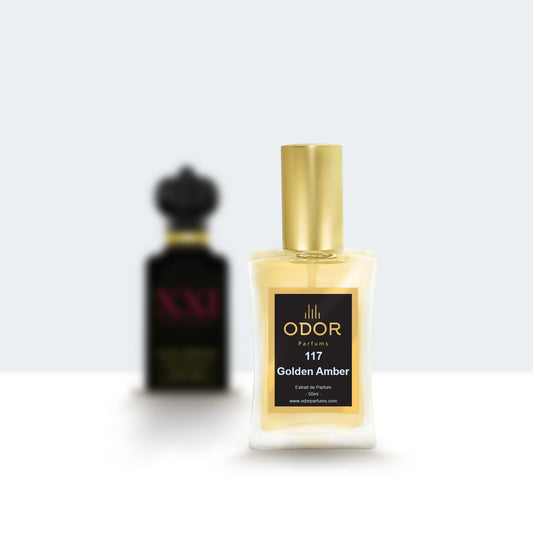 Parfümflasche 'Golden Amber', inspiriert von 'Blonde Amber', ein Duftzwilling von Clive Christian Blonde Amber.